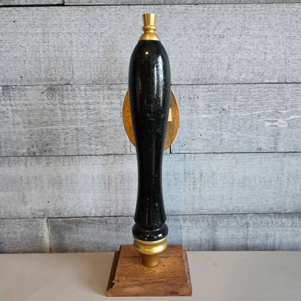 John‎ Courage Amber Lager Beer Tap Handle Pull – Wood Base – Bar Pub Decor